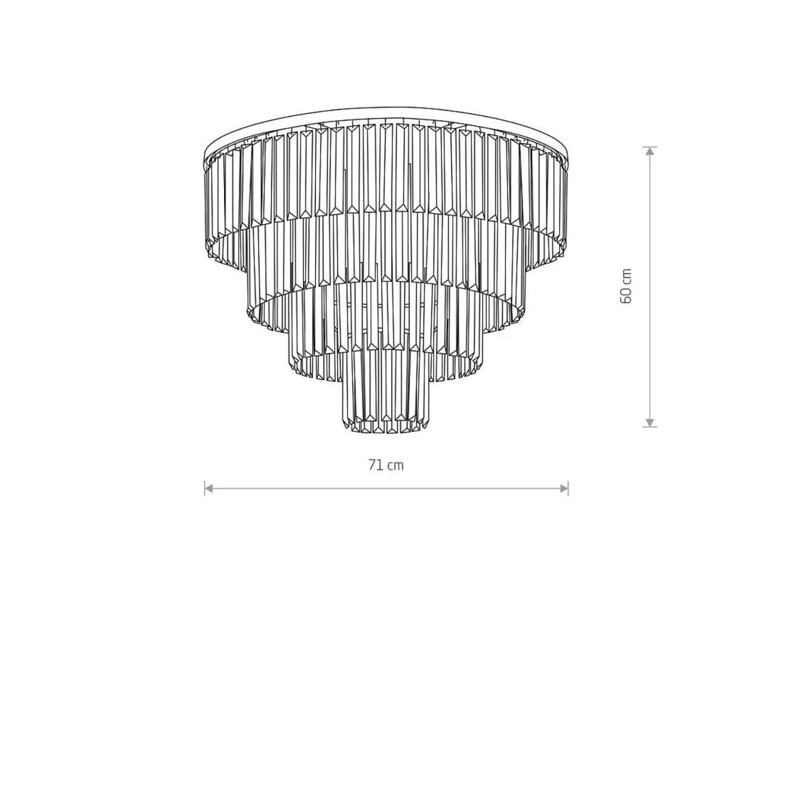 Cristal taklampe L - Svart