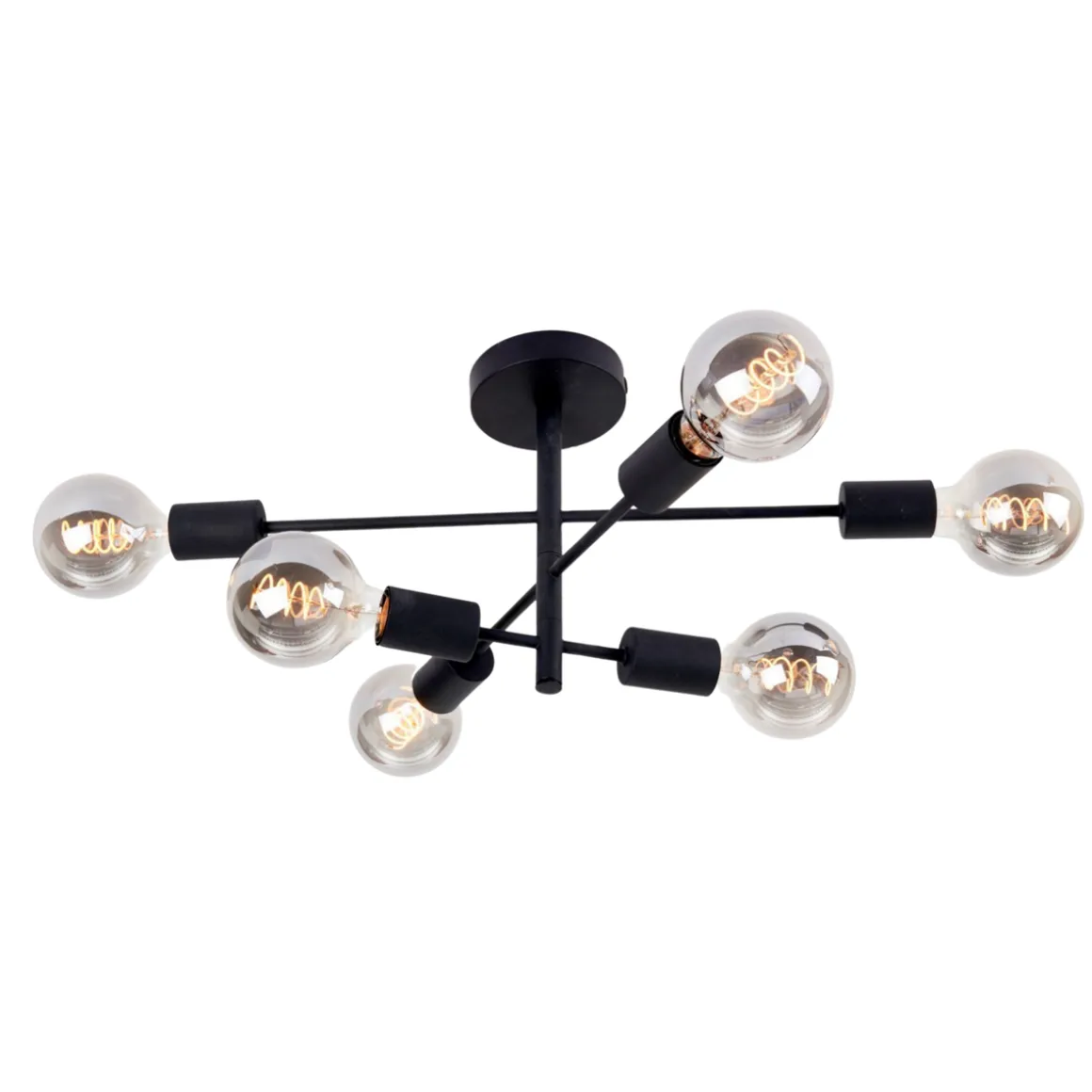 Cross taklampe 6 lys - Svart