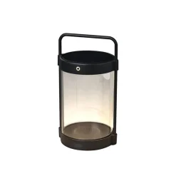 Crotone lanterne bord/gulv 30 cm IP54 oppladbar USB/Solcelle - Svart