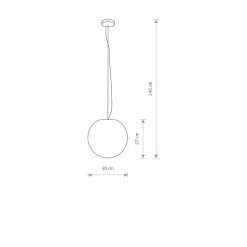 Cumulus S takpendel 30 cm utendørs IP65 E27 - Hvit
