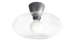 Cup 105 taklampe med glasskuppel 28 cm - Svart/Klart glass