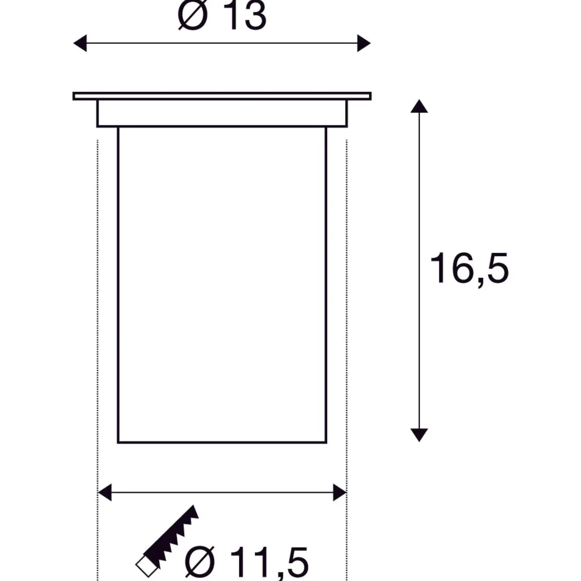 Dasar 115 rund nedfellbar uplight GU10 IP67