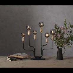 Decoration Globe smoke 95mm, dimbar E14 1,4W - Smoke