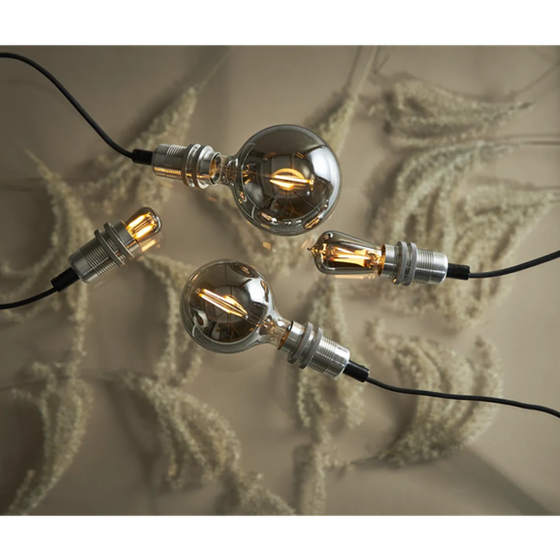 Decoration Globe smoke 95mm, dimbar E14 1,4W - Smoke