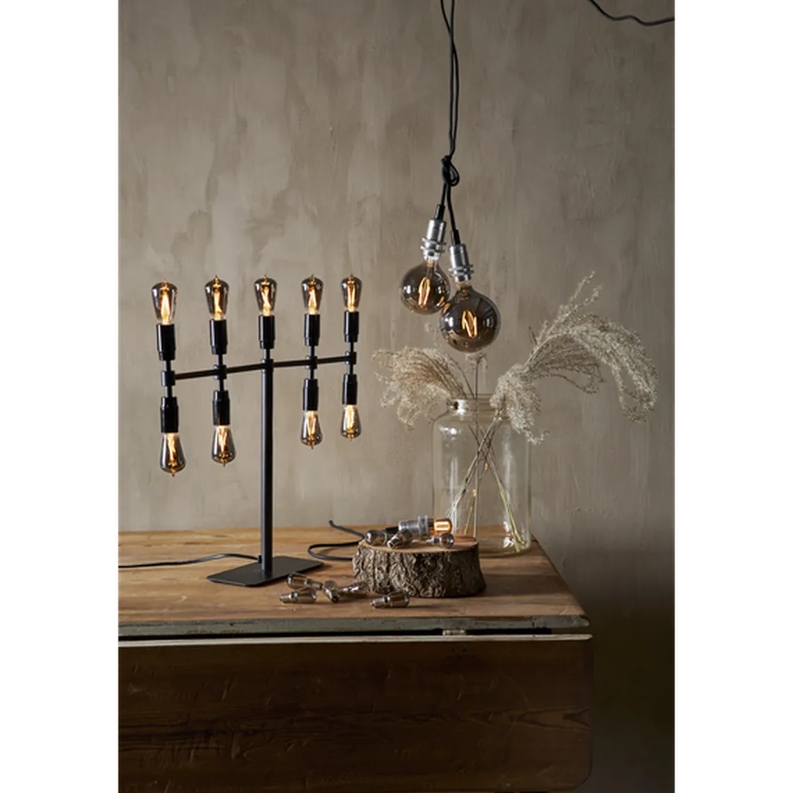 Decoration Globe smoke 95mm, dimbar E14 1,4W - Smoke