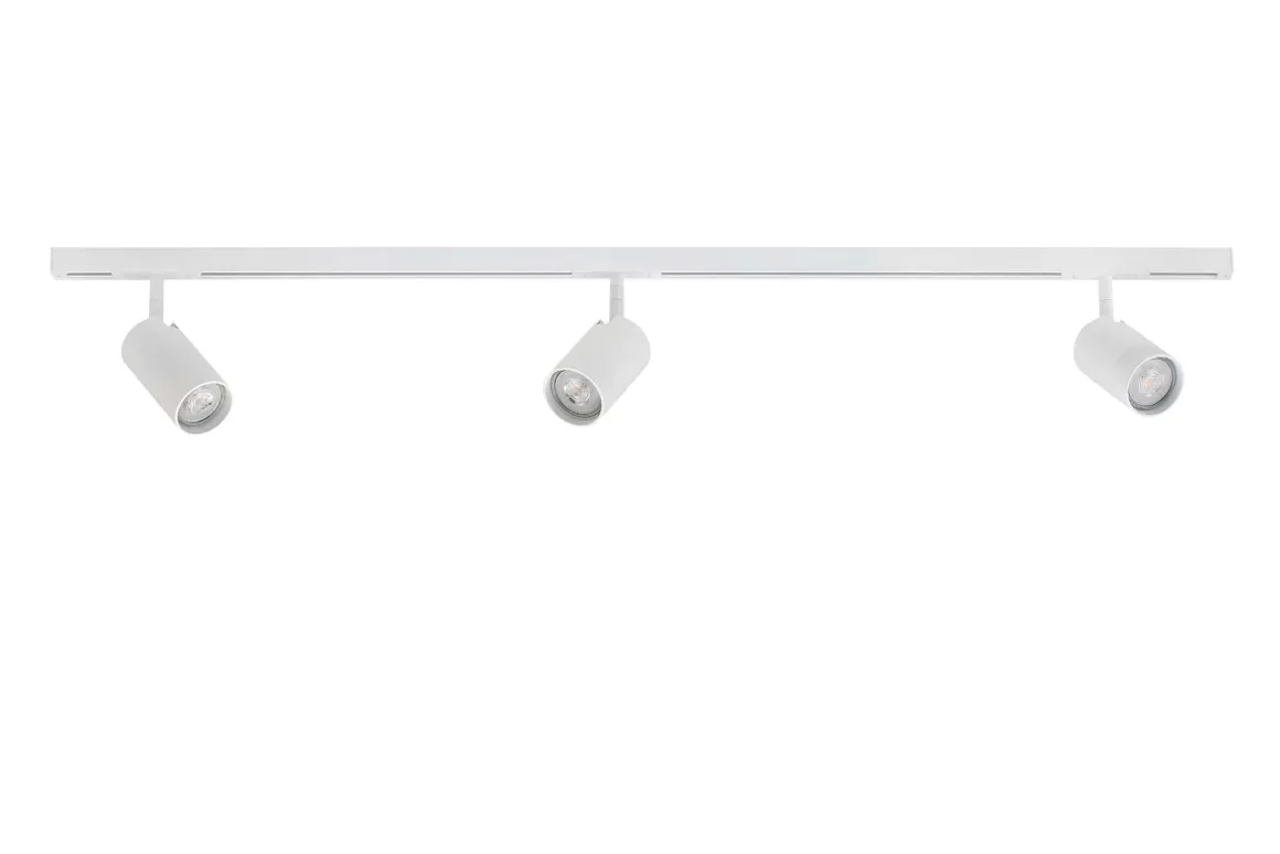 Designline Tube komplett 1,9 meter spotskinne med 3 spotter GU10 - Hvit