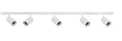 Designline Tube Pro komplett 1,9 meter spotskinne med 5 spotter GU10 - Hvit