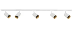 Designline Tube Pro komplett 1,9 meter spotskinne med 5 spotter GU10 - Hvit