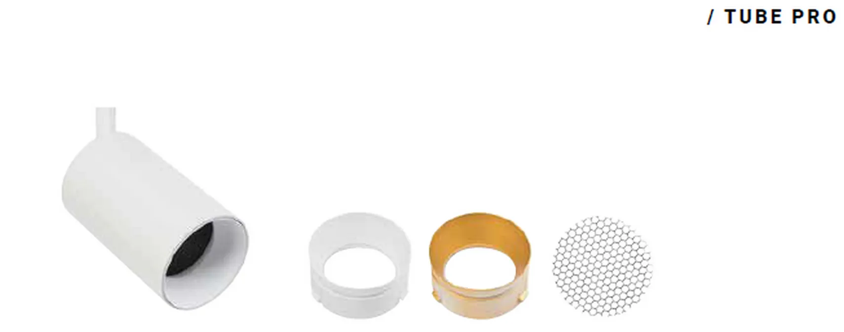 Designline Tube Pro komplett 1 meter spotskinne med 3 spotter GU10 - Hvit