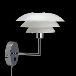 DL20 vegglampe - Krom/Opal glass