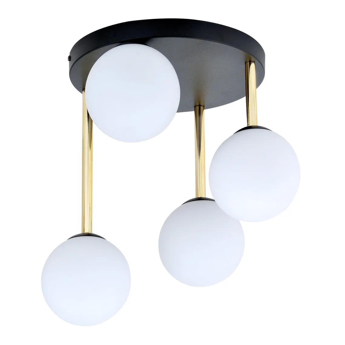 Dolce taklampe 4-lys - Svart/Opal/Gullfarget