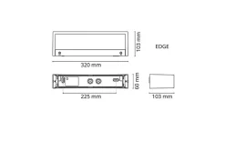 Edge vegglampe opp/ned 10W 3000 Kelvin dimbar IP65