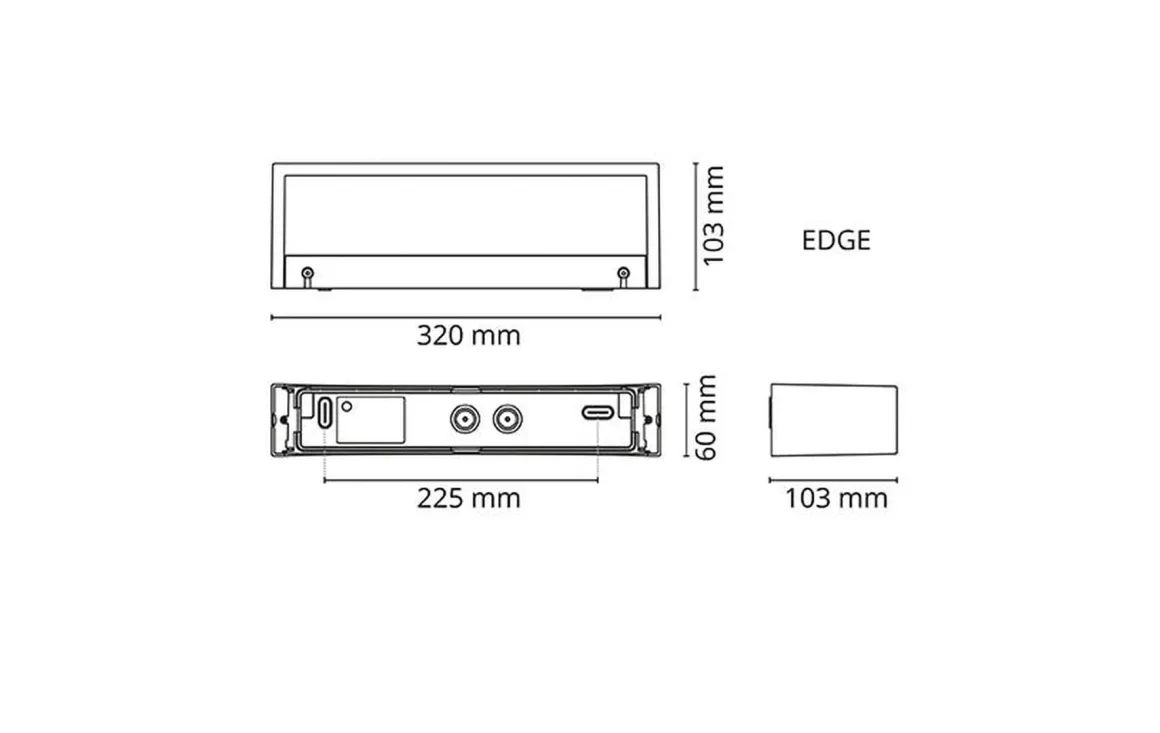 Edge vegglampe opp/ned 10W 4000 Kelvin dimbar IP65 - Grafitt