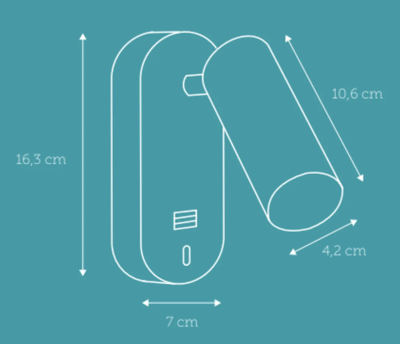 Ego vegglampe dimbar m/ USB - Svart