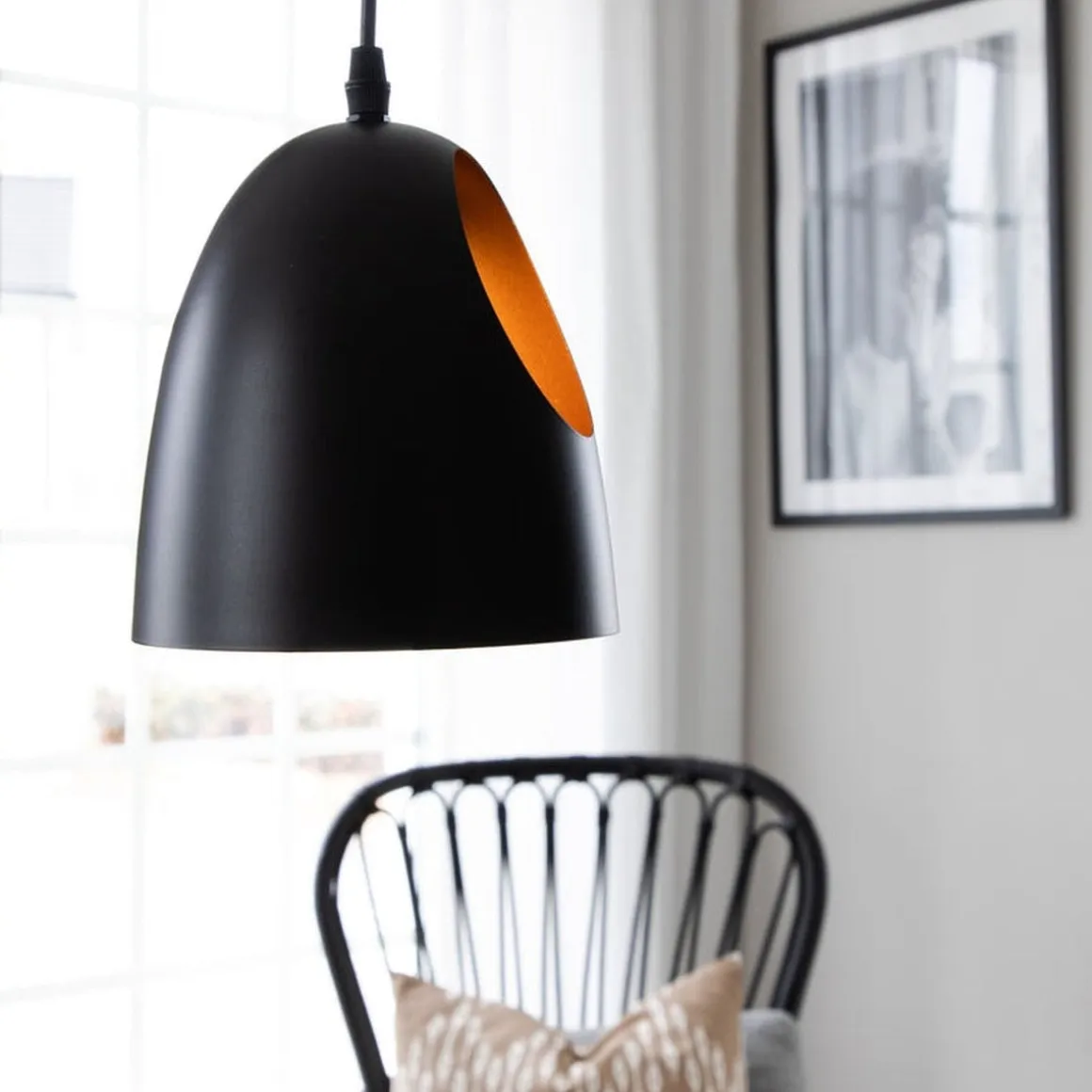 Elda takpendel 16 cm - Svart/Kobber