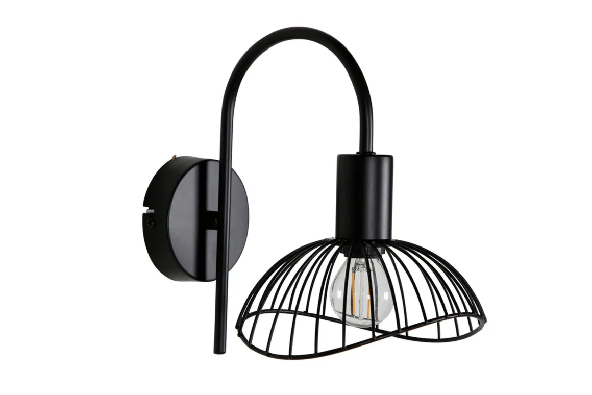 Elsa buet vegglampe - Svart