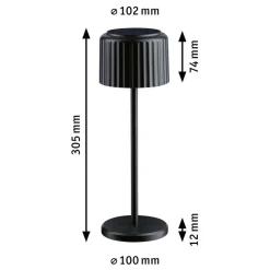 Else bordlampe oppladbar via USB eller solcelle 2700 Kelvin IP44