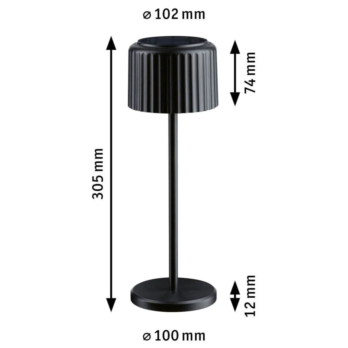Else bordlampe oppladbar via USB eller solcelle 2700 Kelvin IP44