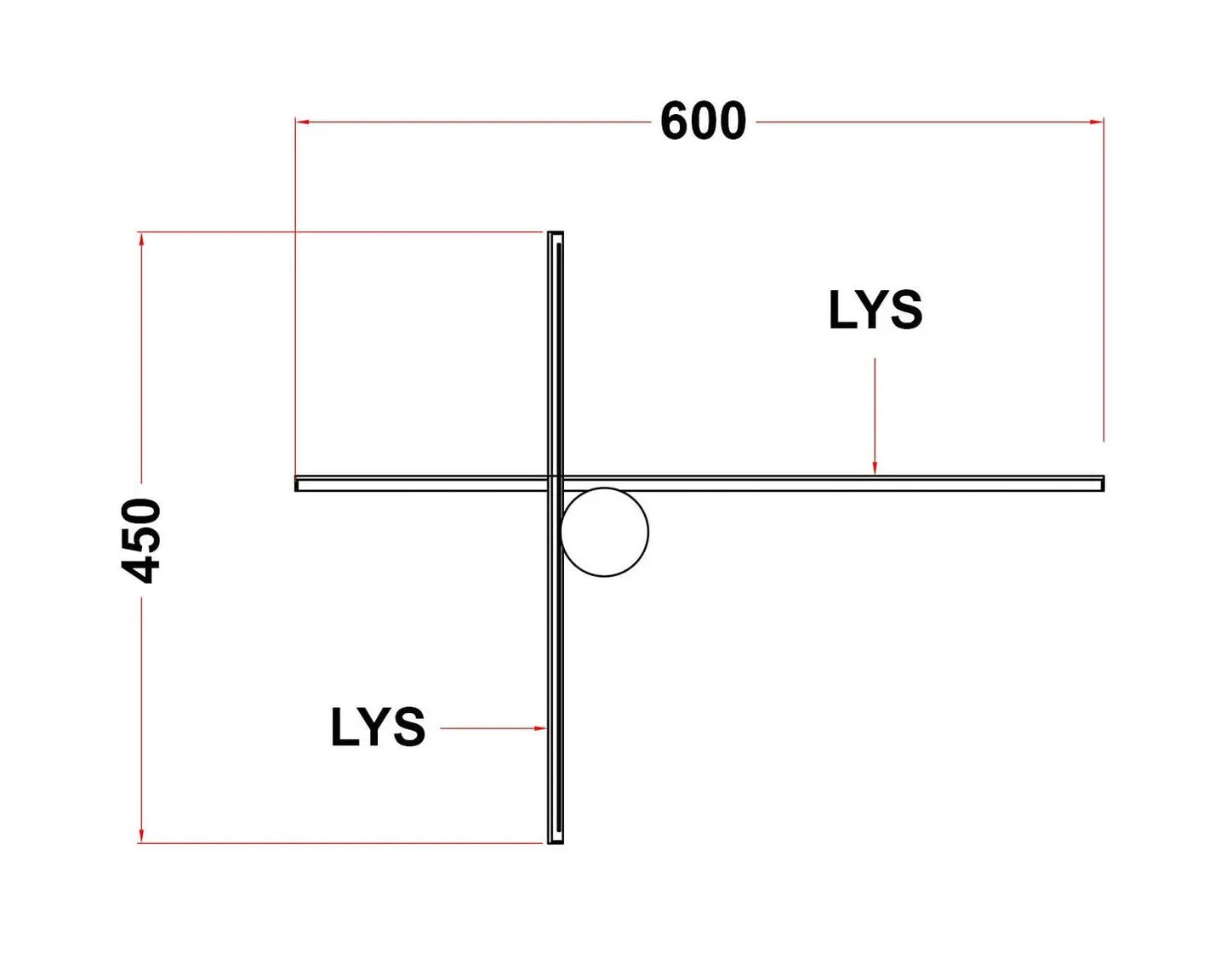 Eros Novata 600 10W 2700 Kelvin IP44 - Venstre modell