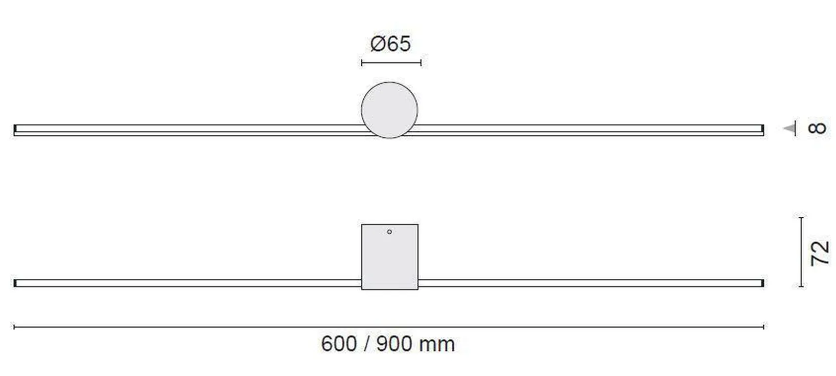 Eros 900 vegglampe IP44 dimbar - Hvit