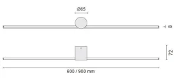 Eros 600 vegglampe IP44 dimbar - Hvit