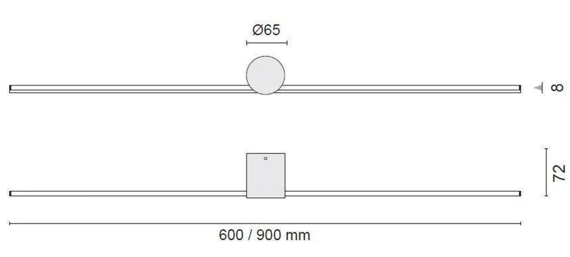 Eros 600 vegglampe IP44 dimbar - Hvit