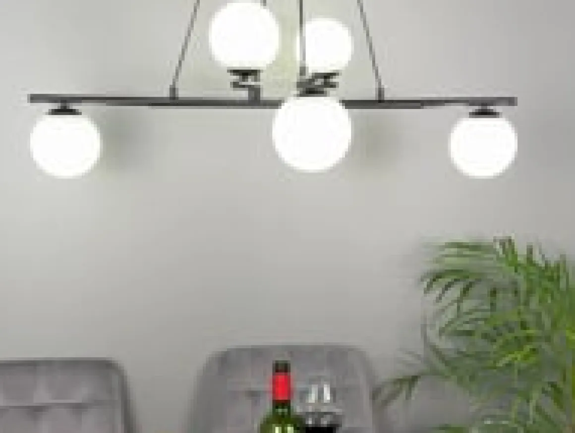 Essa takpendel 5-lys - Svart/Røykfarget