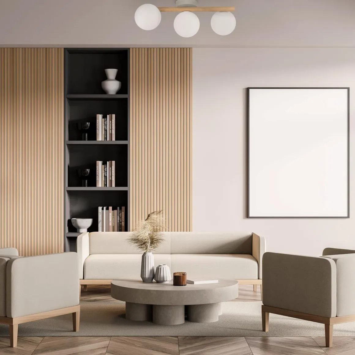 Estera wood taklampe 3-lys