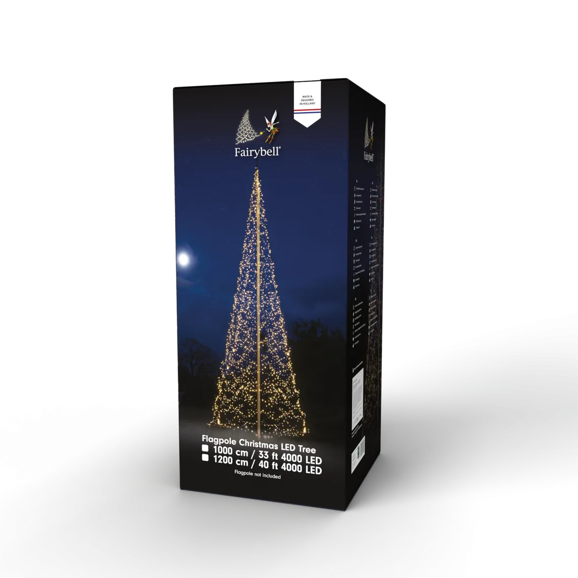 Fairybell 12M flaggstang julebelysning - 4000 LEDlys