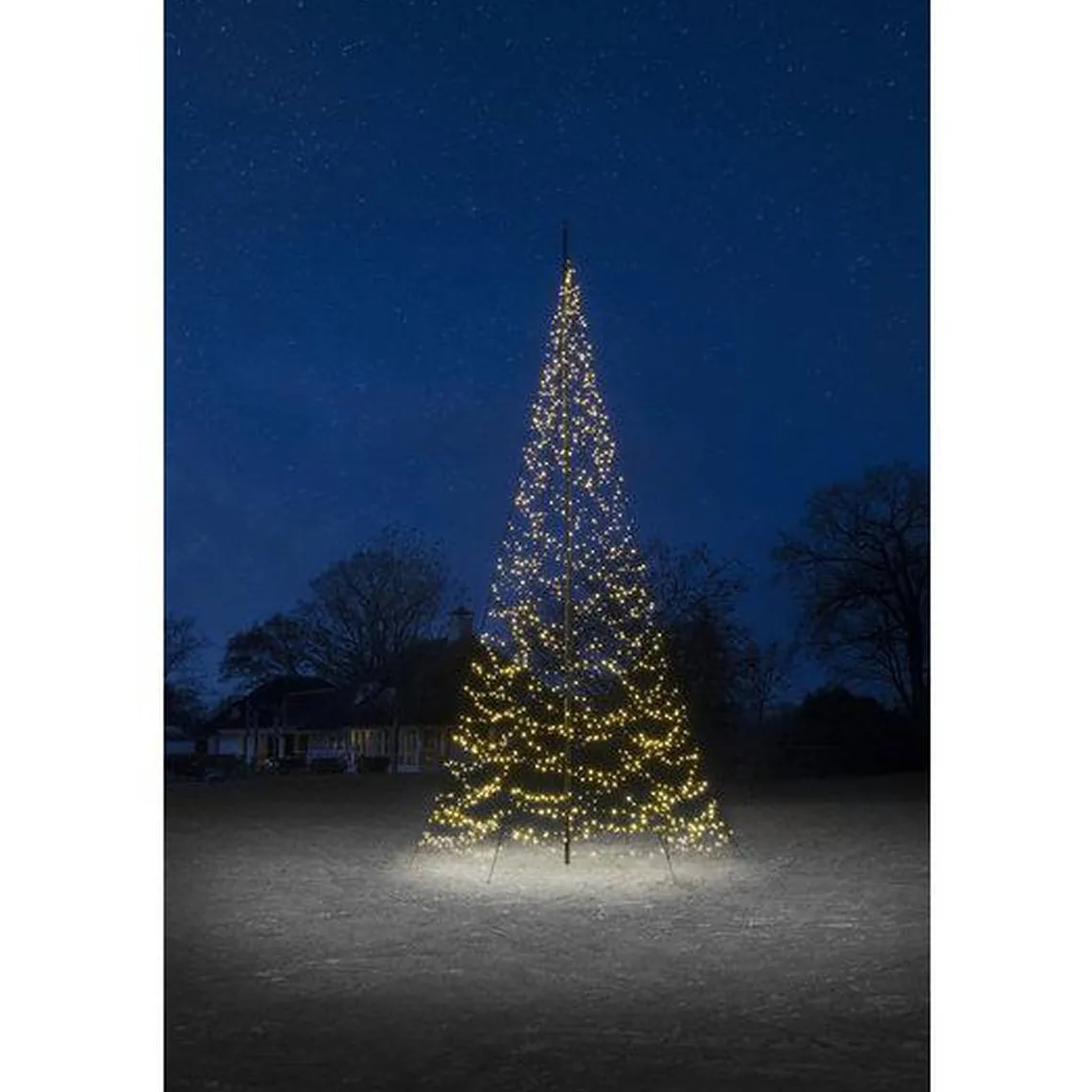 Fairybell 8M flaggstang julebelysning - 1500 LEDlys - med twinkle