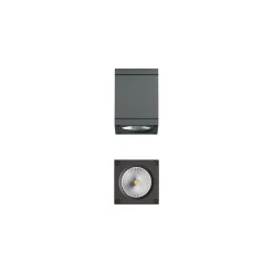 Gemma Square Downlight utendørs IP65 6W - Mørk grå