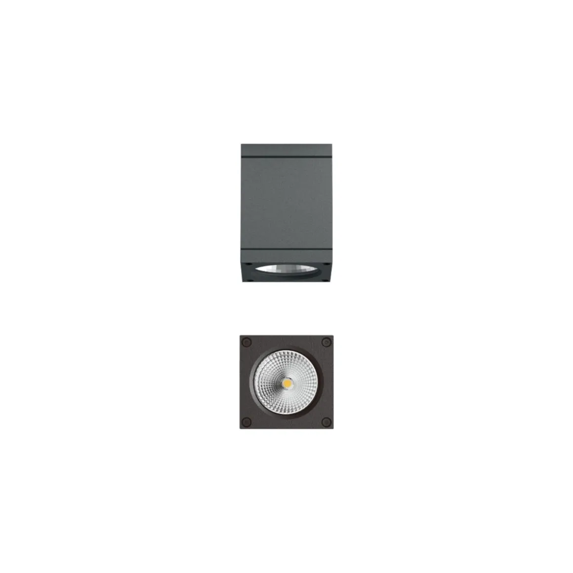 Gemma Square Downlight utendørs IP65 6W - Mørk grå