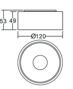 Halo 105 utenpåliggende downlight 8,9W Dimbar - Hvit