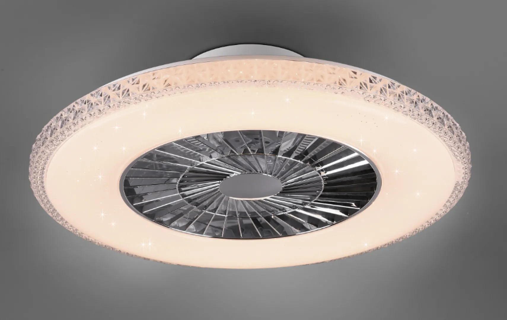 Harstad tak vifte 3000-6500K 39,6W m/Fjernkontroll - Kromfarget