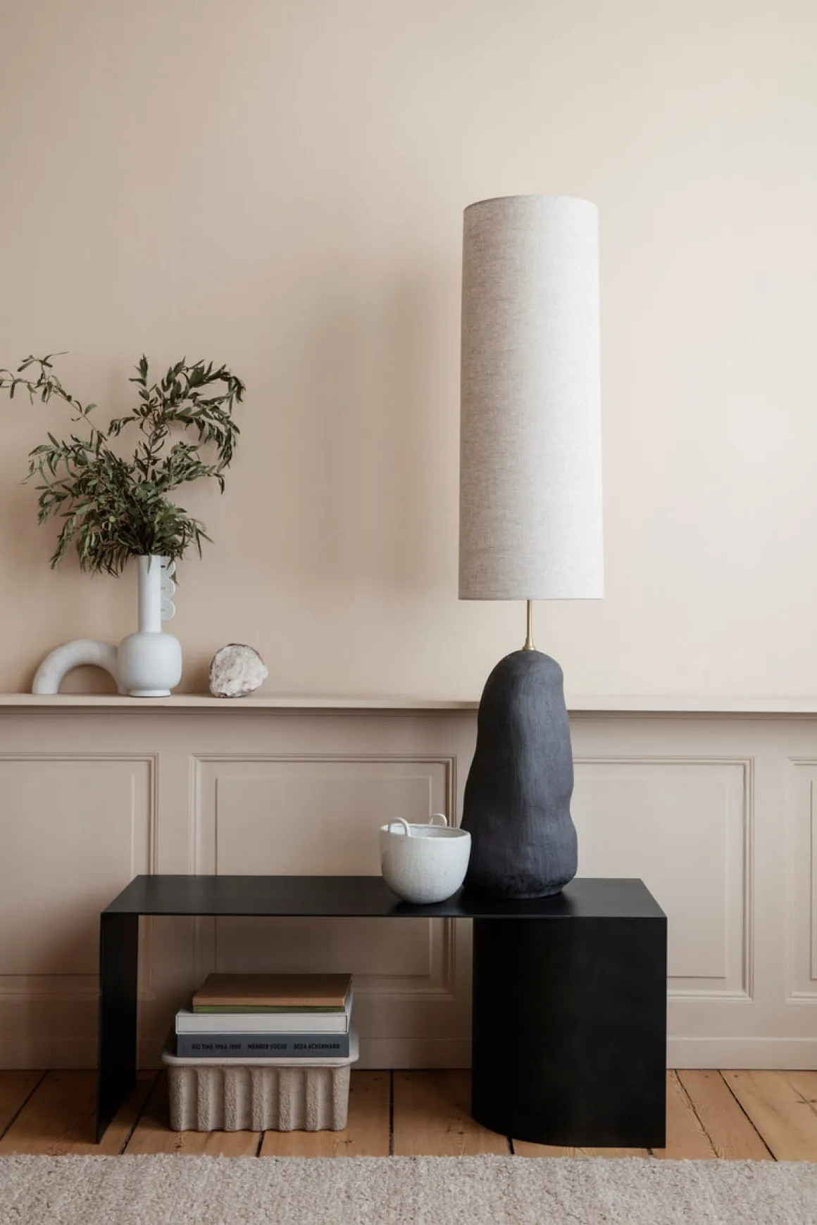 Hebe Gulvlampe Mørk grå/Natur