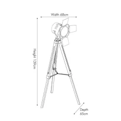 Hereford gulvlampe 139 cm - Svart/Kobberfarget
