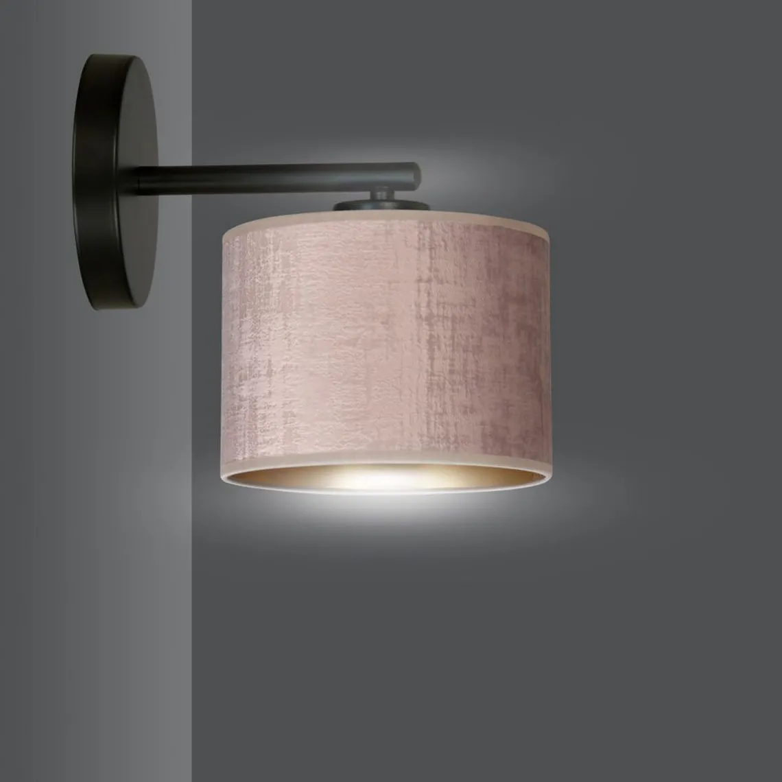 Hilde vegglampe - Rosa/Gullfarget