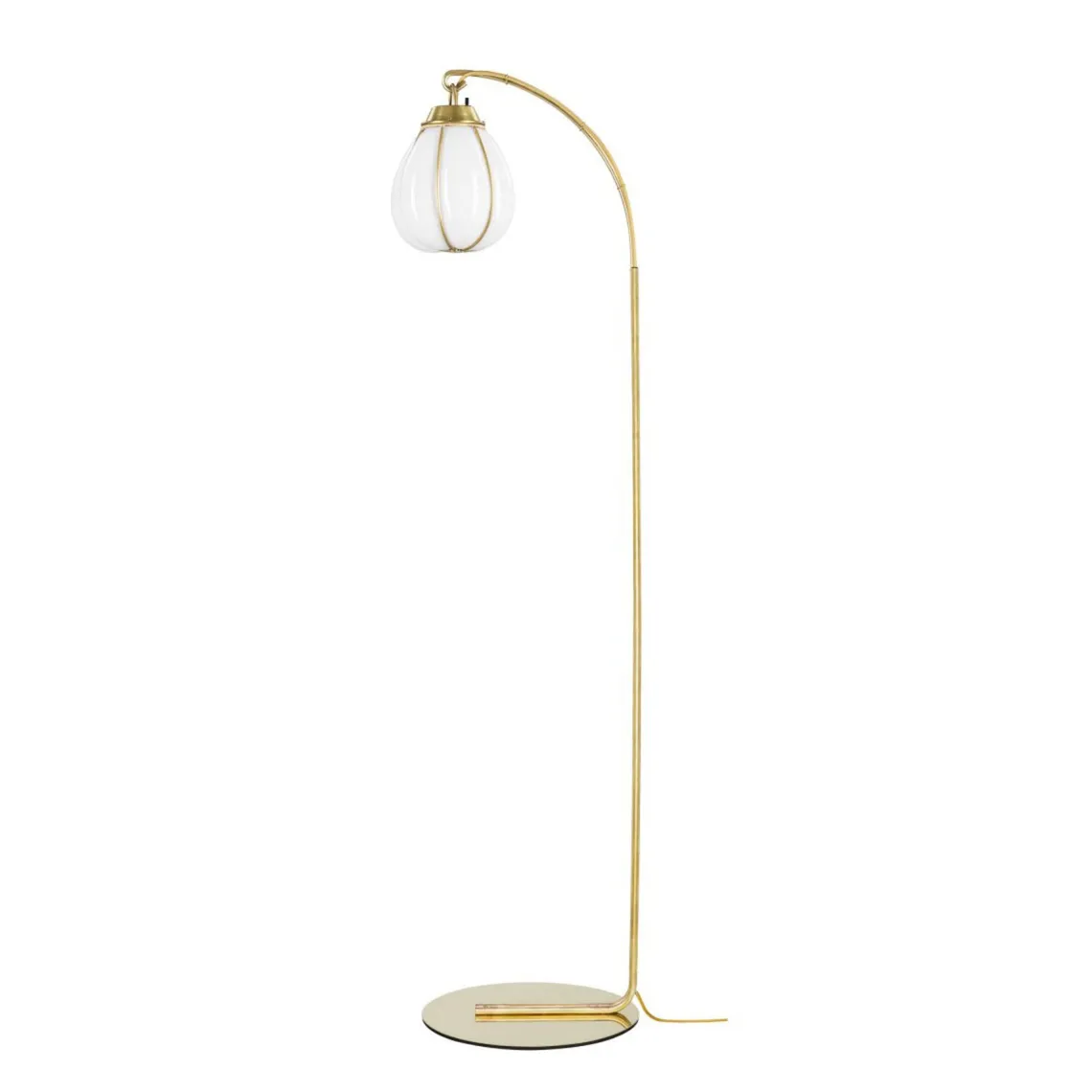 Hobo gulvlampe - Rå messing/Hvit