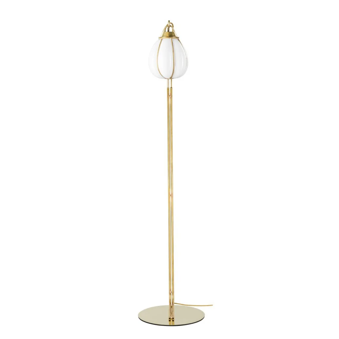 Hobo gulvlampe - Rå messing/Hvit
