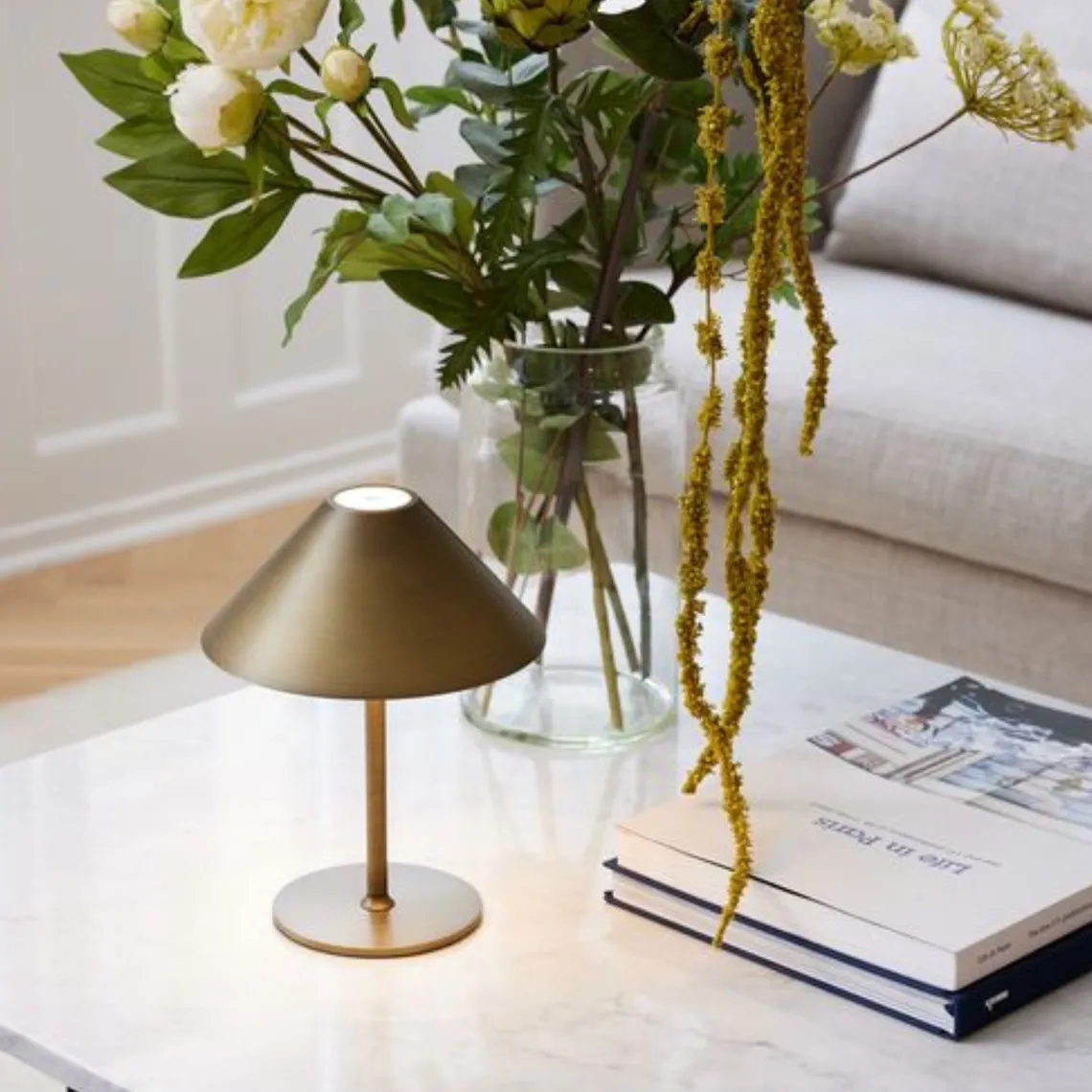 Hygge bordlampe 19 oppladbar - Antikk