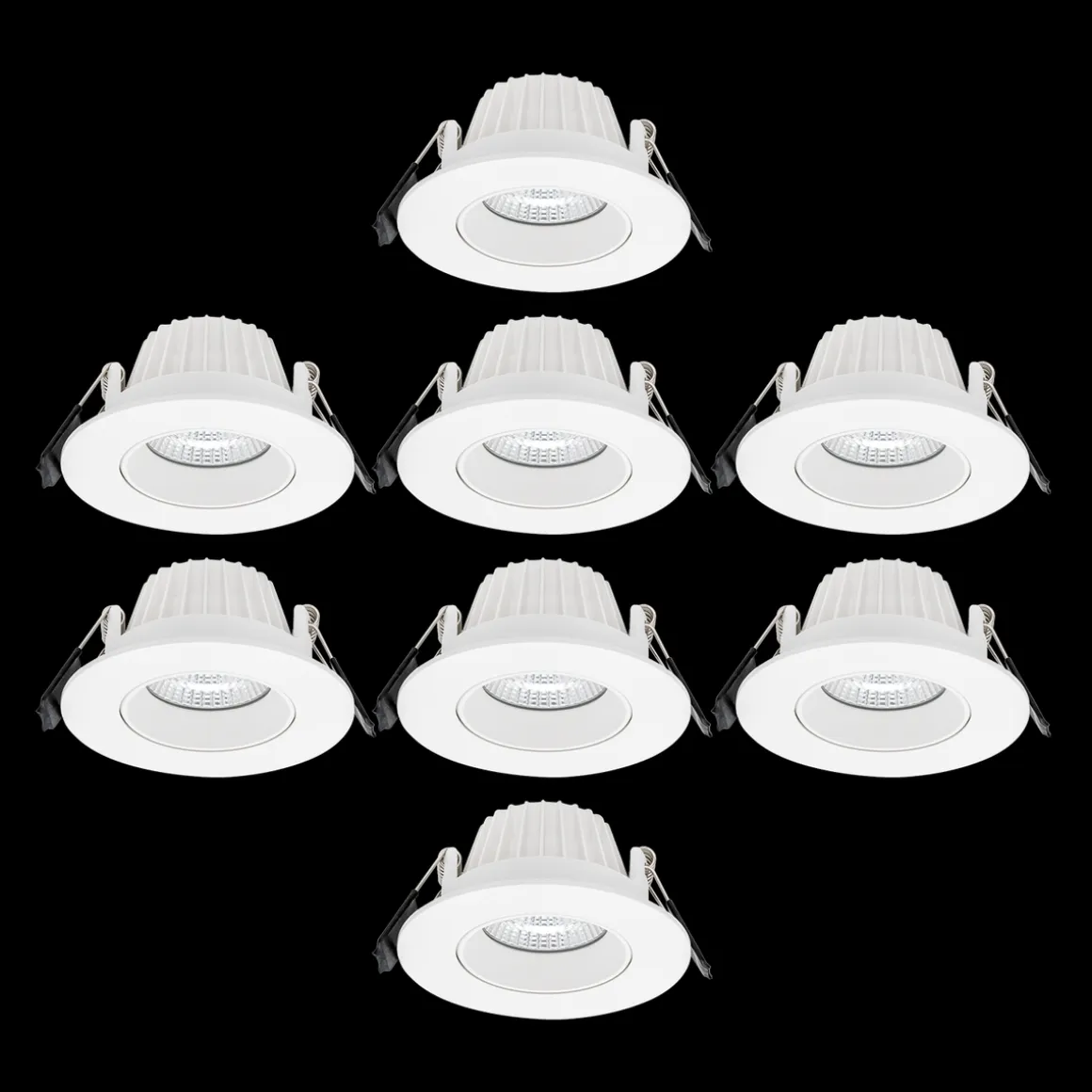 Icarus lavtbyggende downlight Isosafe 7W RA95 2700K 68-83 mm dimbar 8 pakning - Hvit