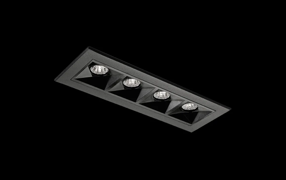 Inspire R 150 innfelt downlight 4 lys 8W RA98 2700K dimbar