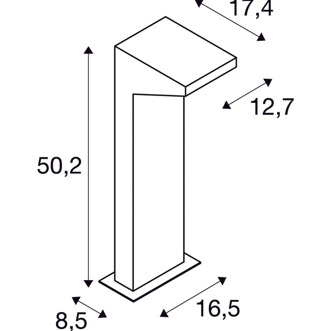 Iperi pullert 50 cm IP44 4,5W 4000 Kelvin