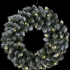 Julekrans med lys Edmonton 50 cm 30-lys - Grønn
