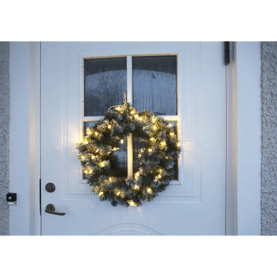 Julekrans med lys Edmonton 50 cm 30-lys - Grønn