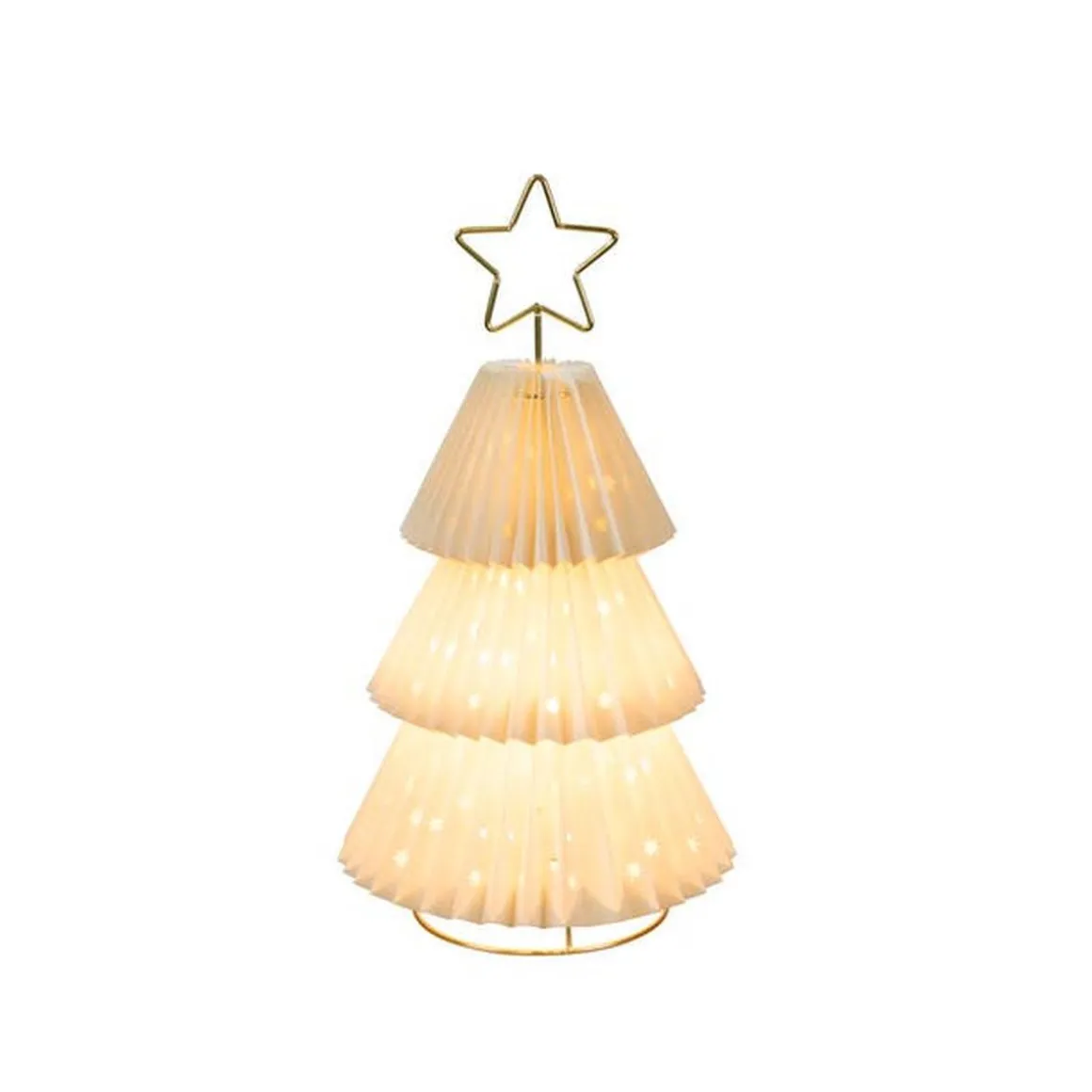 Juletre i papp med messing stjerne 36 cm