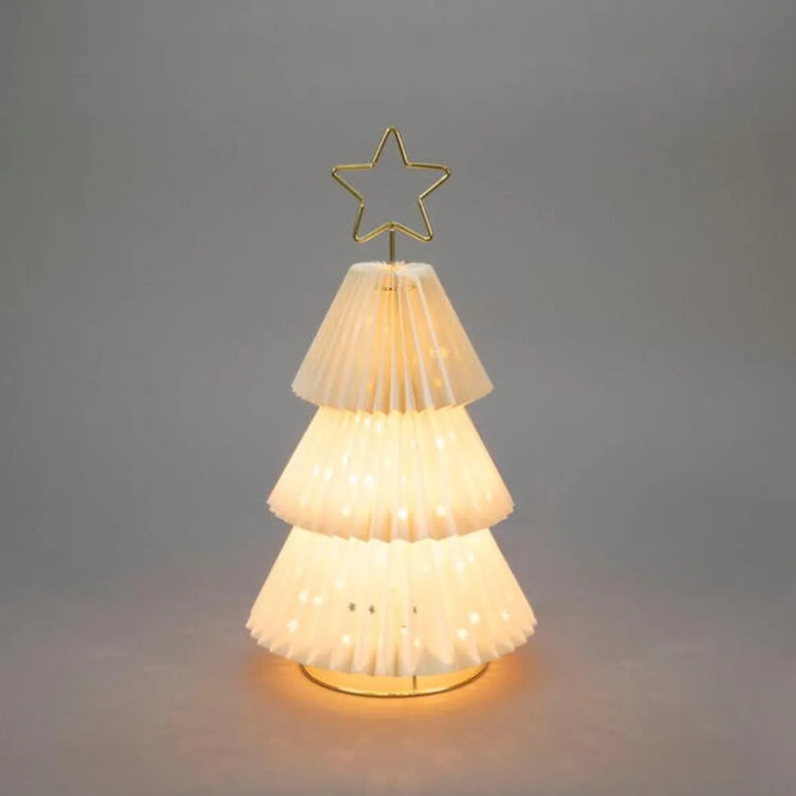 Juletre i papp med messing stjerne 36 cm