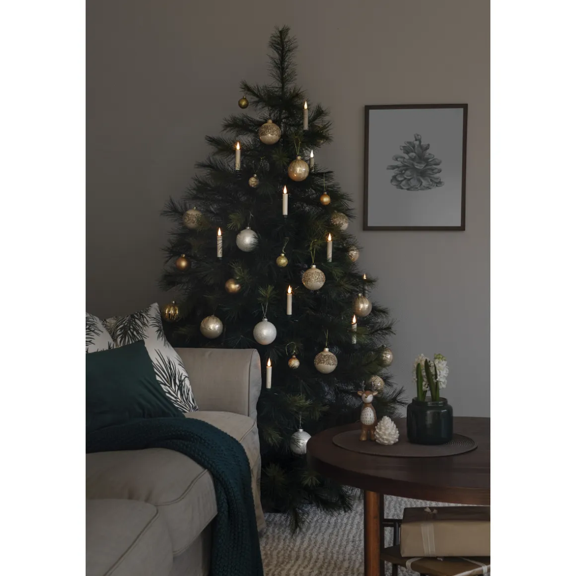 Juletrelys 10 stk 13 cm - Batteri og uten ledning