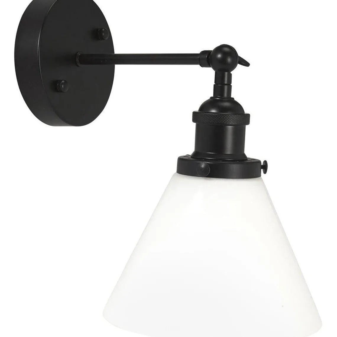 Kappa vegglampe 18 cm - Svart/Opal