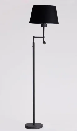 Kasper gulvlamper m/skjerm m/lesearm 3W - Svart